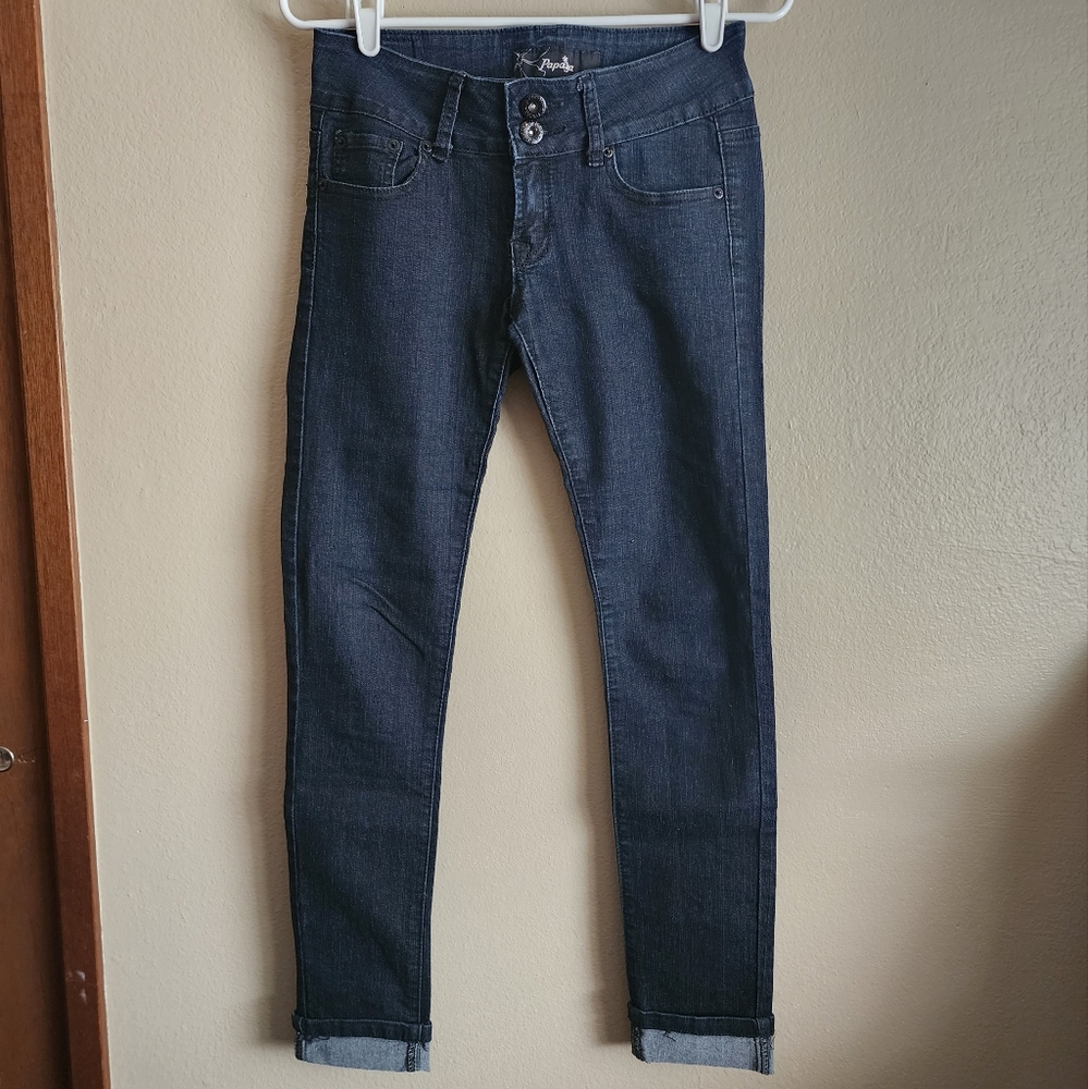 Dark Blue Skinny Jeans Long Sz 5